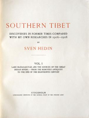 Sven Hedin : Southern Tibet