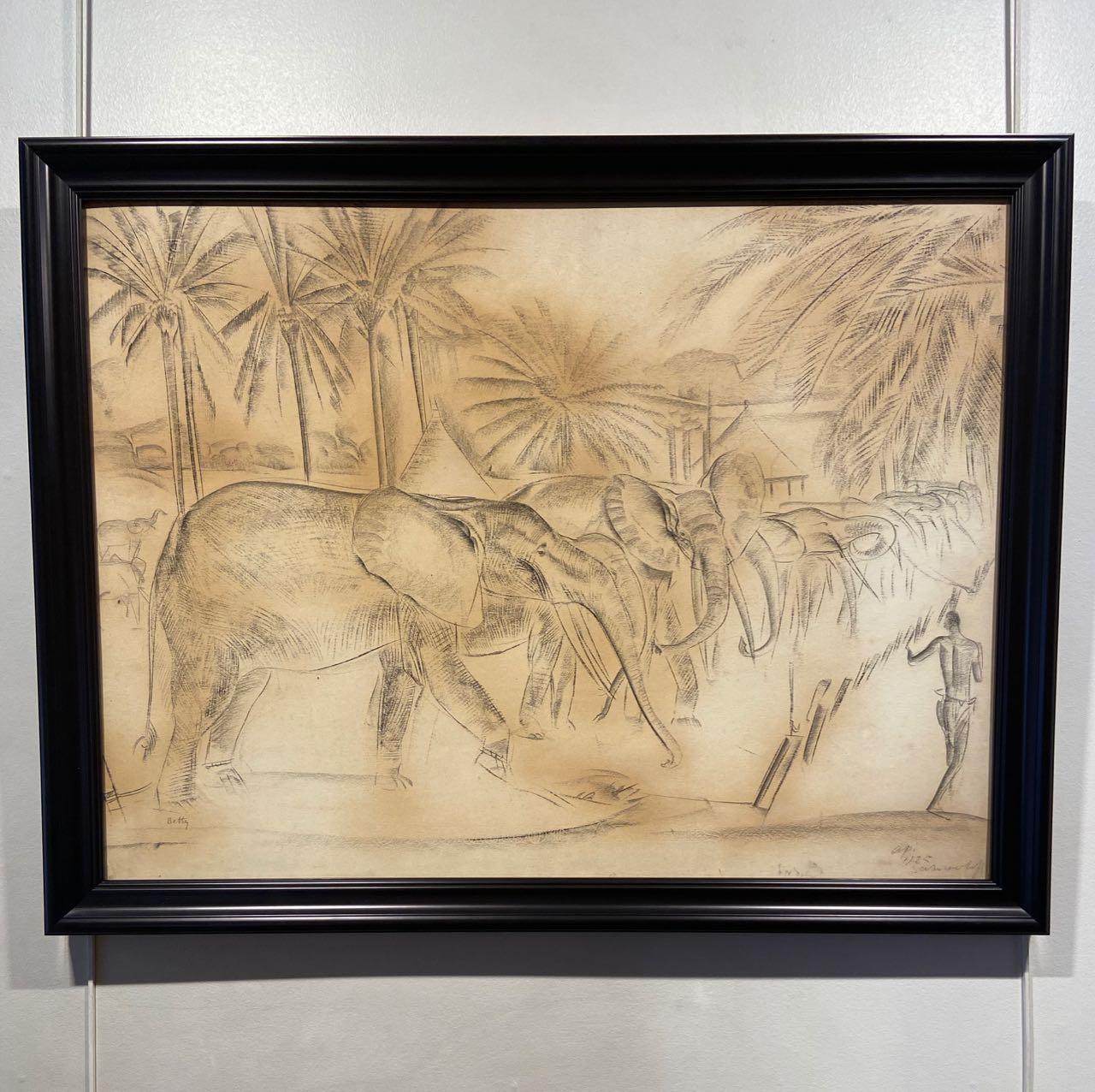 UN SUPERBE DESSIN ORIGINAL exécuté par Alexandre Iacovleff au cours de l’expédition Citroën Centre Afrique, dite « Croisière Noire ».