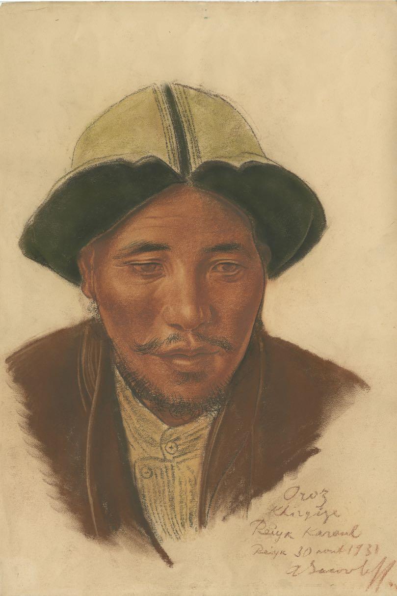 IACOVLEFF. Oroz, un nomade kirghize. UN DESSIN D'UNE BEAUTÉ INSIGNE